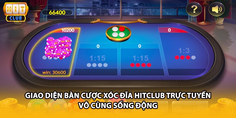 Giao diện bàn cược xóc đĩa HITCLUB trực tuyến vô cùng sống động