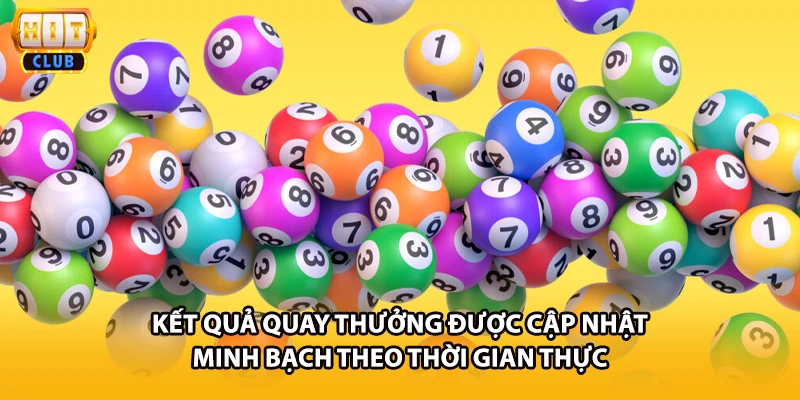Kết quả quay thưởng được cập nhật minh bạch theo thời gian thực